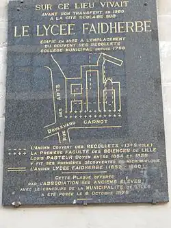 Plaque ancien lycée