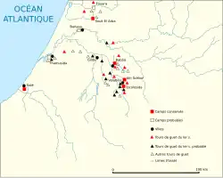 Carte de localisation de Volubilis dans l'Afrique romaine