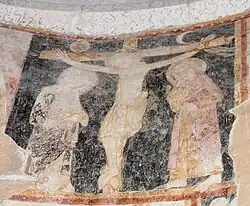 Fresque de la Crucifixion avec sinopia.