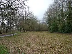 Vue du parc en hiver.