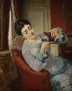 Jeune femme avec boîte aux lettres (1913 ou av., coll. priv.).