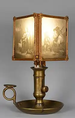 Lampe bougeoir avec des lithophanies.
