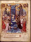 Louis de Gruuthuse offrant son ouvrage à Charles VIII, f.1r.