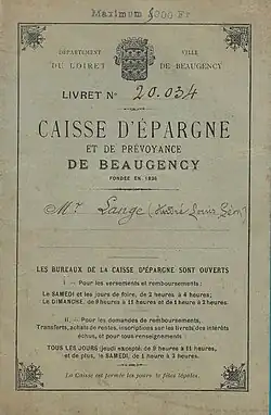 Exemple de livret à la fin des années 1910.