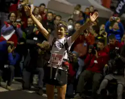 Lizzy Hawker, quintuple vainqueur féminine, ici en 2005