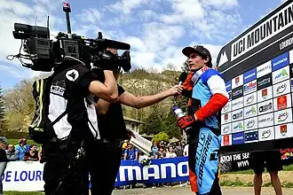 Loïc Bruni lors de la 1re&nbsp;manche de la Coupe du monde 2015 à Lourdes.