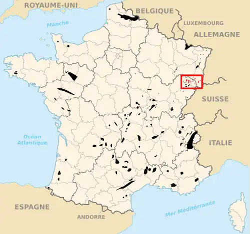 Carte des départements français.