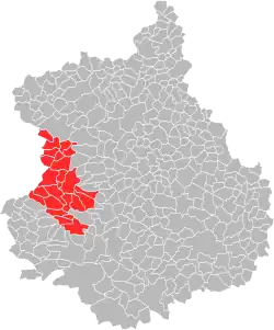 Carte de la communauté de communes Terres de Perche dans le département d'Eure-et-Loir (2018).