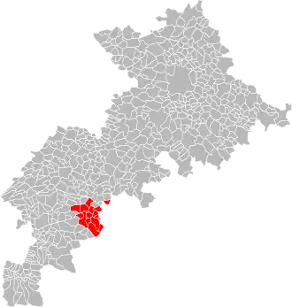 Localisation des 15 premières communes adhérentes au SIVOM.