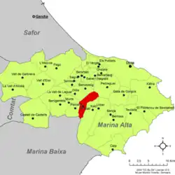 dans la comarque de la Marina Alta.