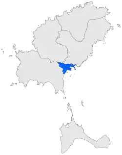 Localisation de la communedans l'île d'Ibiza.