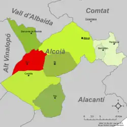 dans la comarque de l'Alcoià.