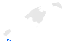 Localisation de l'île de Formenteradans les Îles Baléares.