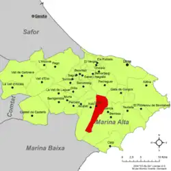 dans la comarque de la Marina Alta.