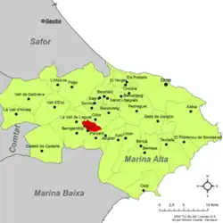 dans la comarque de la Marina Alta.