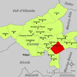 dans la comarque du Comtat.