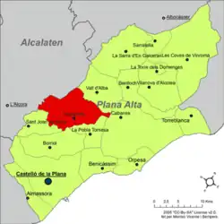 dans la comarque de Plana Alta.