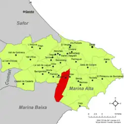 dans la comarque de la Marina Alta.