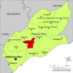 dans la comarque de Plana Alta.