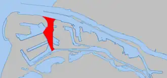 Situation du canal dans les ports de Rotterdam avant la construction du Maasvlakte 2