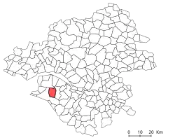 Situation de la commune de Chauvé dans le département de la Loire-Atlantique.