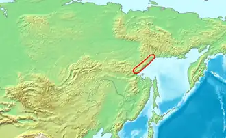 Carte de localisation des monts Djougdjour.