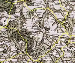 Représentation en couleurs d'une carte ancienne.