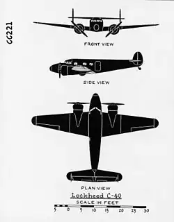 Description de l'image Lockheed C-40 three-view.jpg.