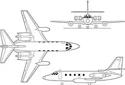 Description de l'image Lockheed Jetstar 3-view.jpg.