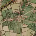Hameau de Bonnaire (actuellement Bon Air) à Lodelinsart vers 1775 (extrait de la carte de Ferraris).