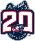 Logo du vingtième anniversaire des Blue Jackets