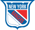 Logo en forme d'écu avec les mots New York inscrit en haut et Rangers en travers