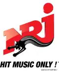 Ancien logo de NRJ du 1er mars 2008 au 1er mars 2014.