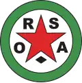 Cercle vert foncé. Les lettres, R, S, O et A entourent une étoile rouge.