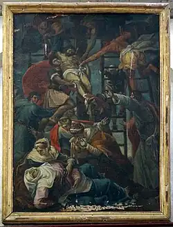 Une descente de croix en tableau du XVIIe&nbsp;siècle,