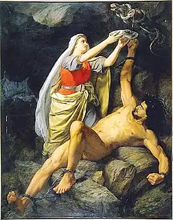 Loki et Sigyn (1863), de Mårten Eskil Winge.