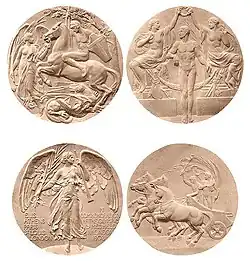 Gravures présentes sur les médailles en or, en argent et en bronze pour les Jeux.