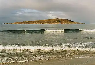 Vue de Longa depuis le Caolas Beag.