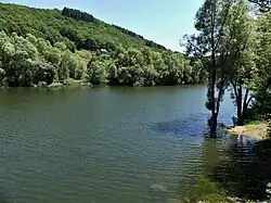 Le Lot au niveau du pont de Lous (lieu de la confluence du Merdanson).