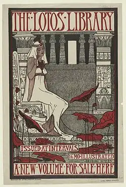 Violet Oakley, lithographie pour la bibliothèque Lotos (1896).