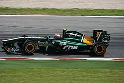 Photographie de Heikki Kovalainen dans sa monoplace au Grand Prix automobile d'Espagne