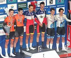 Podium de l'américaine juniors (U19).