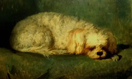Chien sur fond vert (1850), localisation inconnue.
