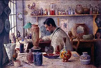 Le peintre sur Faïence, musée de l'Ecole de Nancy