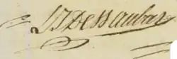 Signature de Louis Jean Dessaubaz