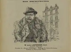 Caricature de Louis Lanternier, inventeur de Nancy-Ville d'eaux.