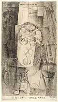 Portrait de Guillaume Apollinaire, (1912-20), eau forte, 57 x 36, MAMCS, Strasbourg.