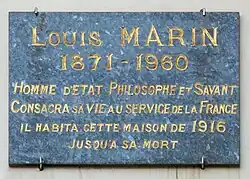 Le philosophe et homme politique Louis Marin habite au no&nbsp;95 de 1916 jusqu'à sa mort en 1960.