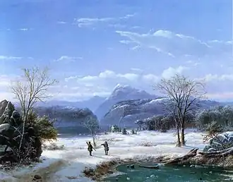 Paysage hivernal aux deux chasseurs (1856),collection particulière
