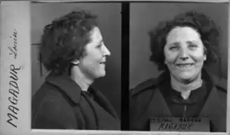 Photo anthropométrique de Louise Magadur en 1942.